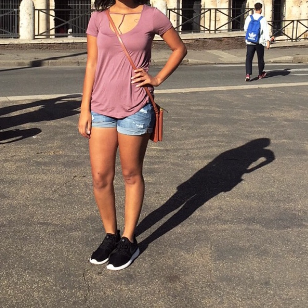 Mauve short sleeve shirt